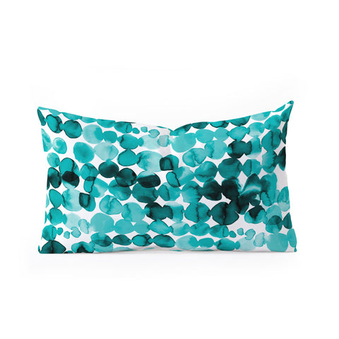Ninola Design Relaxing Ink Bleeding Dots Oblong Throw Pillow