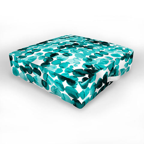 Ninola Design Relaxing Ink Bleeding Dots Outdoor Floor Cushion