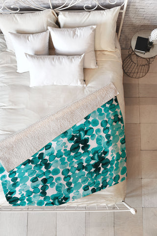 Ninola Design Relaxing Ink Bleeding Dots Fleece Throw Blanket