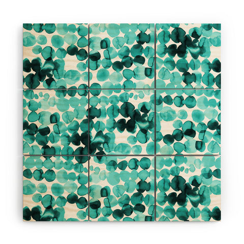 Ninola Design Relaxing Ink Bleeding Dots Wood Wall Mural