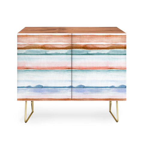 Ninola Design Relaxing Stripes Mineral Copper Credenza