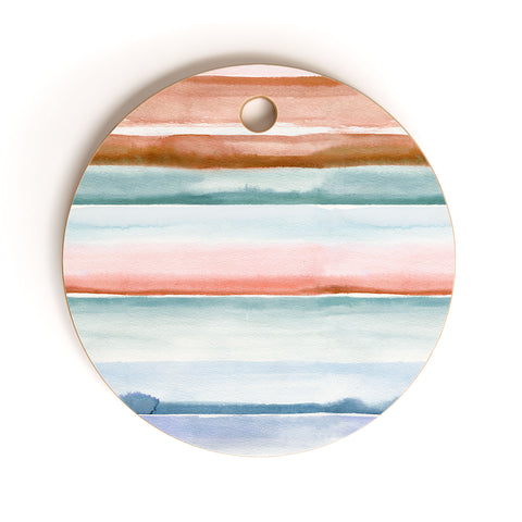 Ninola Design Relaxing Stripes Mineral Copper Cutting Board Round