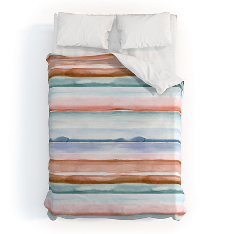 Ninola Design Relaxing Stripes Mineral Copper Duvet Cover