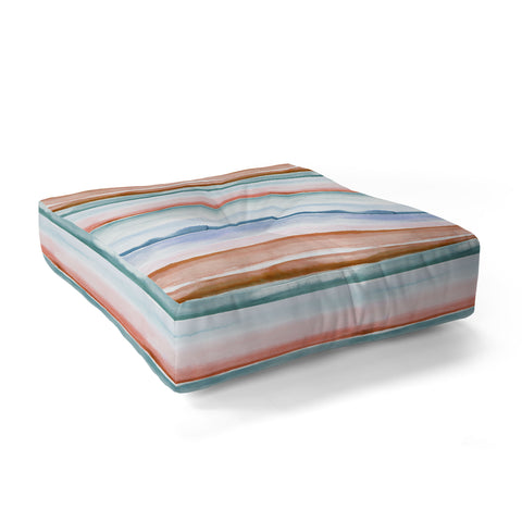 Ninola Design Relaxing Stripes Mineral Copper Floor Pillow Square