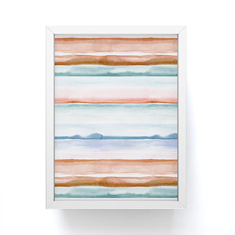 Ninola Design Relaxing Stripes Mineral Copper Framed Mini Art Print