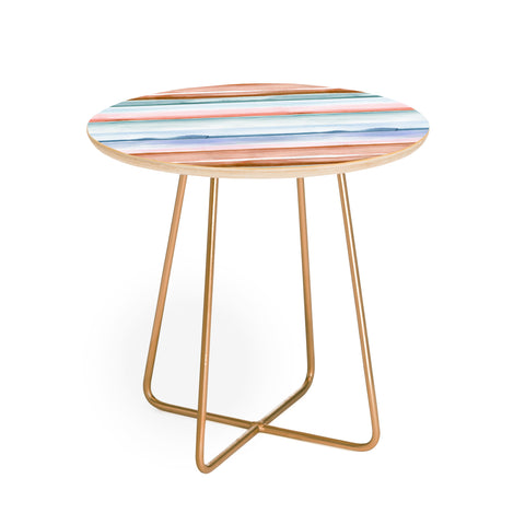 Ninola Design Relaxing Stripes Mineral Copper Round Side Table