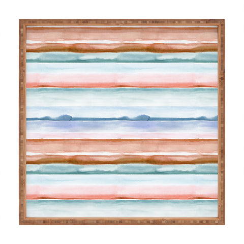 Ninola Design Relaxing Stripes Mineral Copper Square Tray