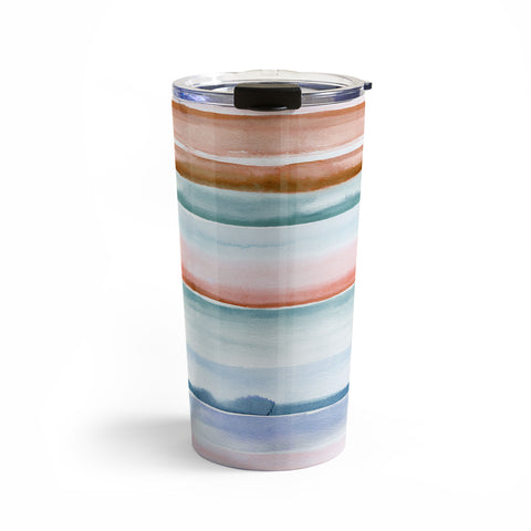Ninola Design Relaxing Stripes Mineral Copper Travel Mug