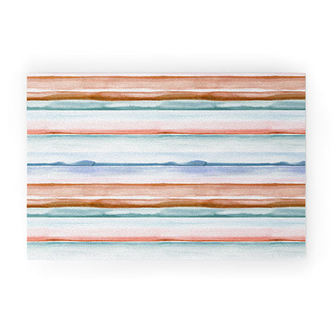 Ninola Design Relaxing Stripes Mineral Copper Welcome Mat