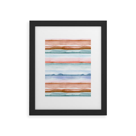 Ninola Design Relaxing Stripes Mineral Copper Framed Art Print