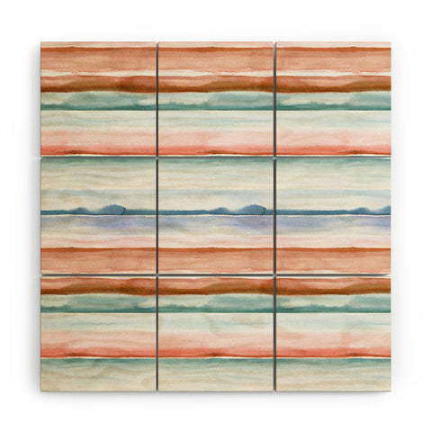 Ninola Design Relaxing Stripes Mineral Copper Wood Wall Mural