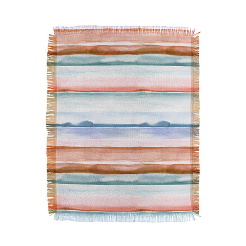 Ninola Design Relaxing Stripes Mineral Copper Throw Blanket