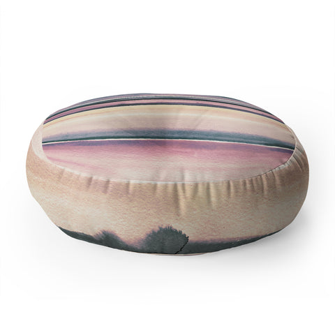 Ninola Design Relaxing Stripes Mineral Lilac Floor Pillow Round