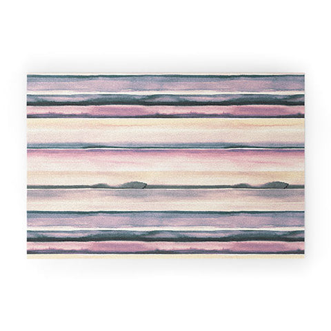 Ninola Design Relaxing Stripes Mineral Lilac Welcome Mat