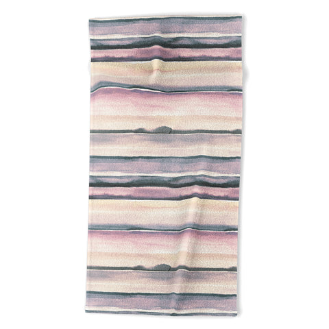 Ninola Design Relaxing Stripes Mineral Lilac Beach Towel