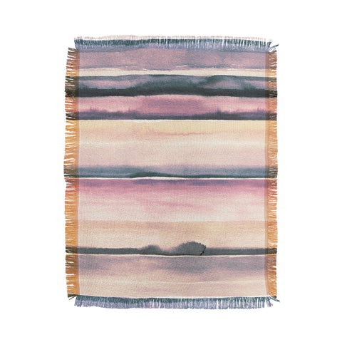 Ninola Design Relaxing Stripes Mineral Lilac Throw Blanket