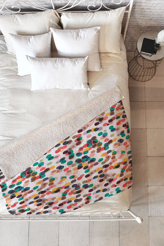 Ninola Design Relaxing Tropical Dots Fleece Throw Blanket