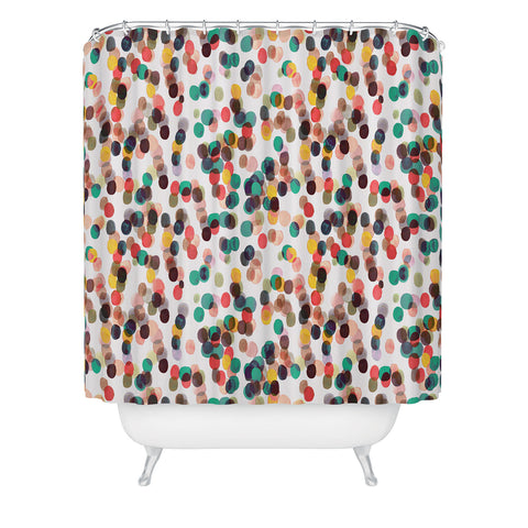 Ninola Design Relaxing Tropical Dots Shower Curtain