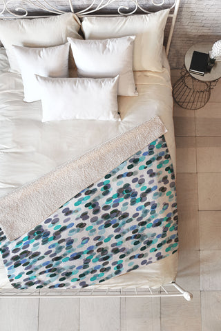 Ninola Design Relaxing Winter Dots Mauve Fleece Throw Blanket