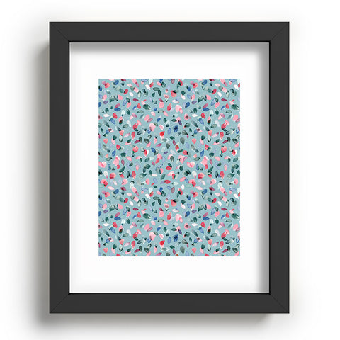 Ninola Design Romance Petals Blue Recessed Framing Rectangle