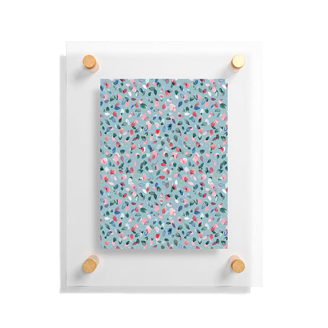 Ninola Design Romance Petals Blue Floating Acrylic Print