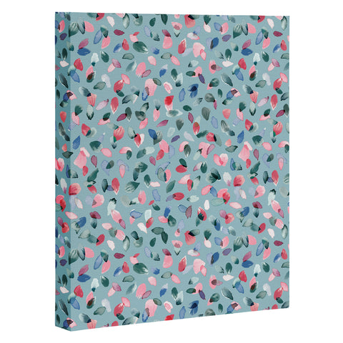 Ninola Design Romance Petals Blue Art Canvas