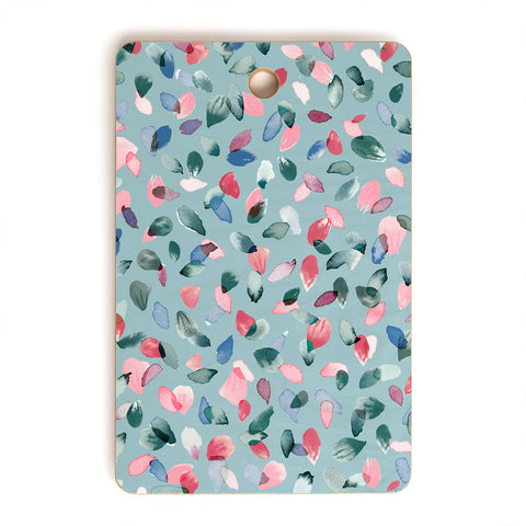 Ninola Design Romance Petals Blue Cutting Board Rectangle