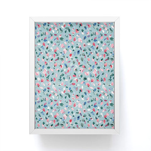 Ninola Design Romance Petals Blue Framed Mini Art Print