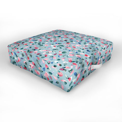 Ninola Design Romance Petals Blue Outdoor Floor Cushion