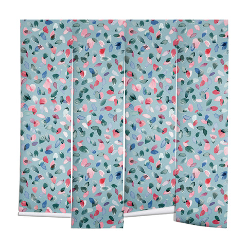 Ninola Design Romance Petals Blue Wall Mural