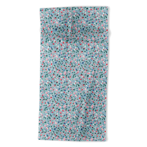 Ninola Design Romance Petals Blue Beach Towel