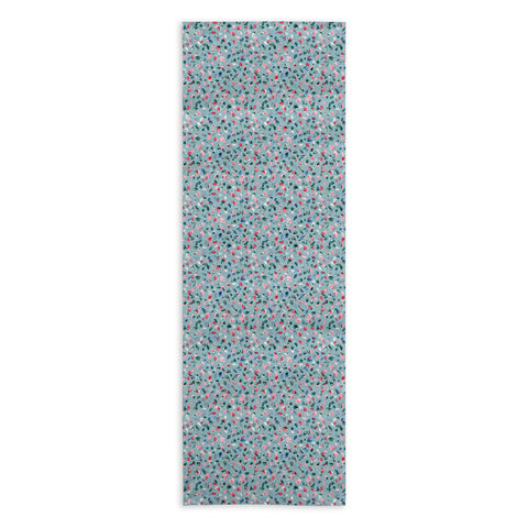 Ninola Design Romance Petals Blue Yoga Towel