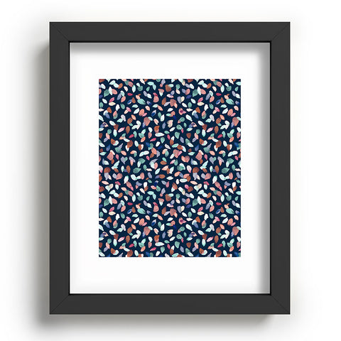 Ninola Design Romance Petals Navy Recessed Framing Rectangle