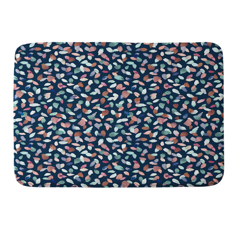 Ninola Design Romance Petals Navy Memory Foam Bath Mat