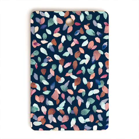 Ninola Design Romance Petals Navy Cutting Board Rectangle