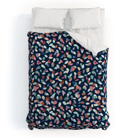 Ninola Design Romance Petals Navy Duvet Cover