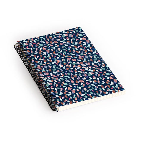 Ninola Design Romance Petals Navy Spiral Notebook