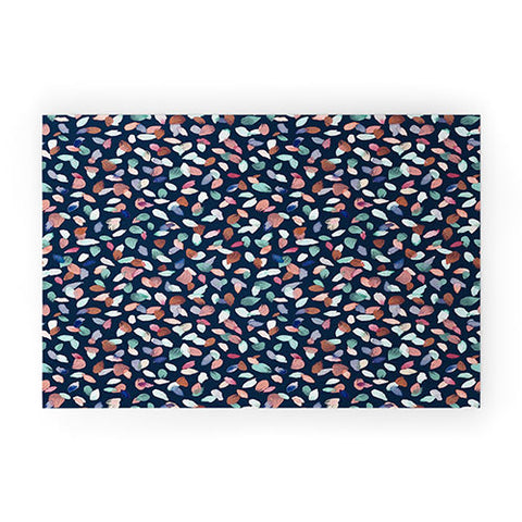 Ninola Design Romance Petals Navy Welcome Mat