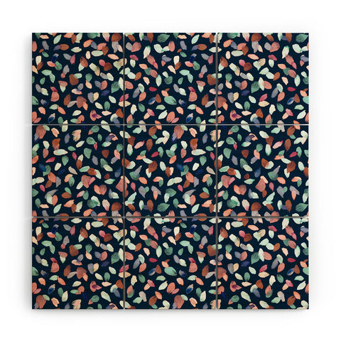 Ninola Design Romance Petals Navy Wood Wall Mural