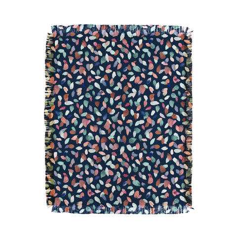 Ninola Design Romance Petals Navy Throw Blanket