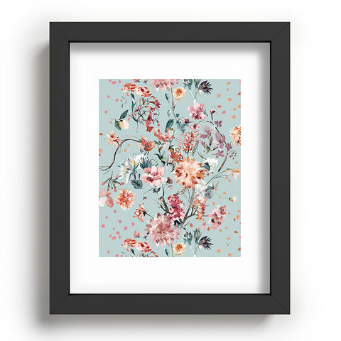 Ninola Design Romantic Bouquet Blue Recessed Framing Rectangle