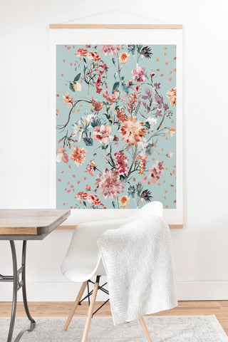 Ninola Design Romantic Bouquet Blue Art Print And Hanger