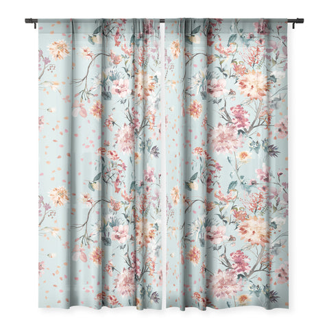 Ninola Design Romantic Bouquet Blue Sheer Non Repeat