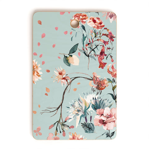Ninola Design Romantic Bouquet Blue Cutting Board Rectangle