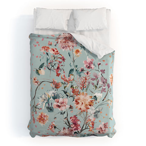 Ninola Design Romantic Bouquet Blue Duvet Cover