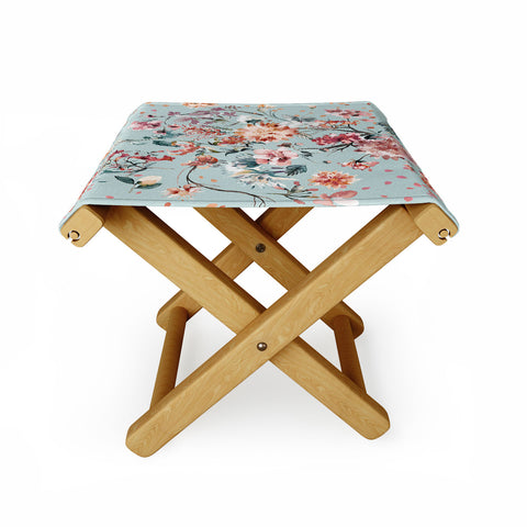Ninola Design Romantic Bouquet Blue Folding Stool