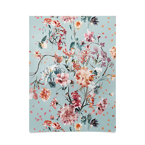 Ninola Design Romantic Bouquet Blue Poster