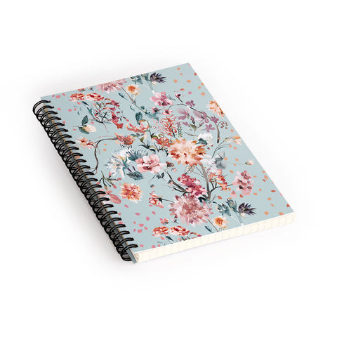 Ninola Design Romantic Bouquet Blue Spiral Notebook