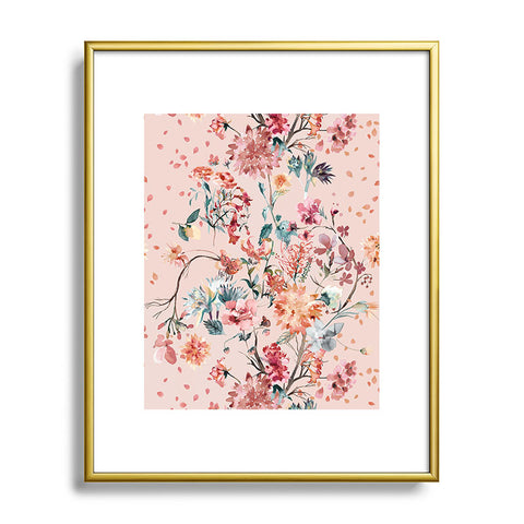 Ninola Design Romantic bouquet Pink Metal Framed Art Print