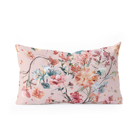 Ninola Design Romantic bouquet Pink Oblong Throw Pillow